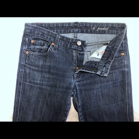 7 For All Mankind, ‘A’ Pocket Boot Cut Jeans Sz 27 - Picture 8 of 9